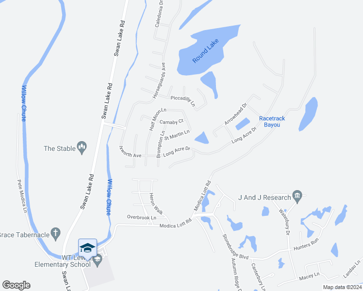 map of restaurants, bars, coffee shops, grocery stores, and more near 413 Long Acre Drive in Bossier City