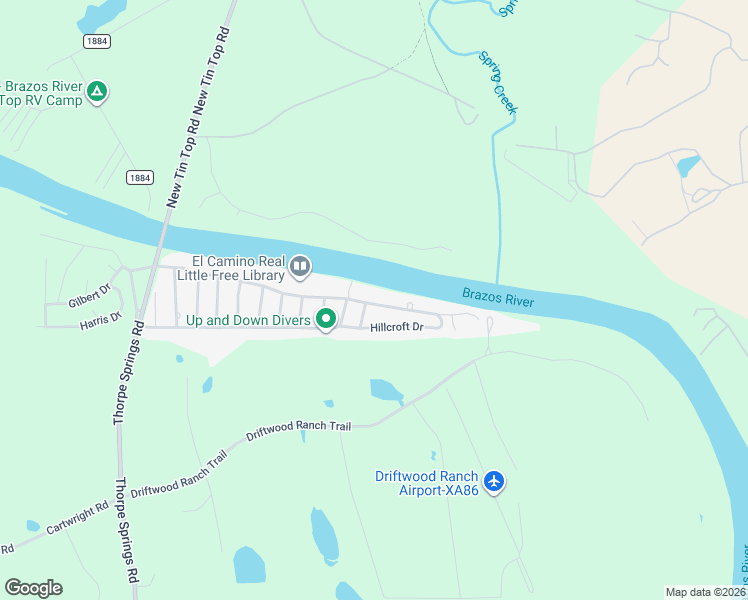 map of restaurants, bars, coffee shops, grocery stores, and more near 371 East El Camino Real in Weatherford