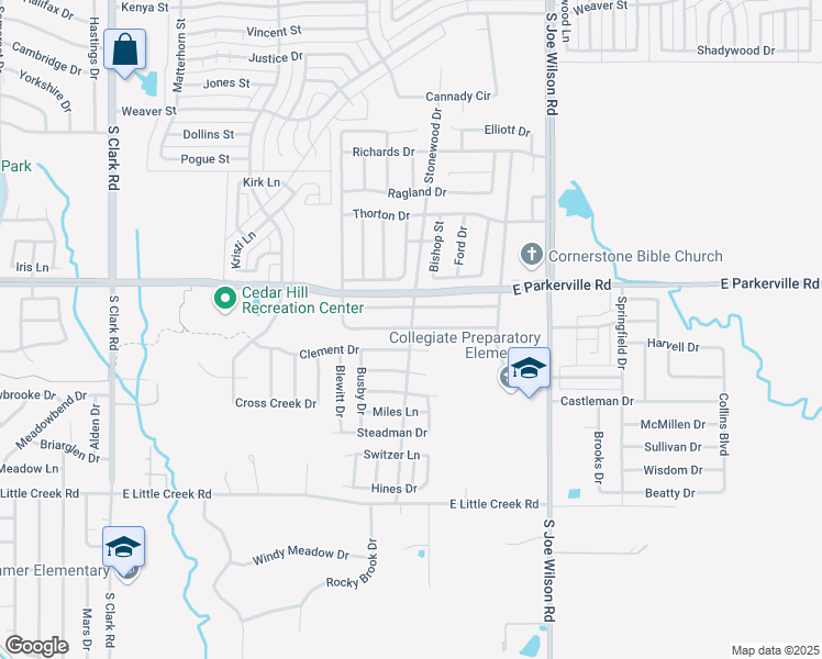 map of restaurants, bars, coffee shops, grocery stores, and more near 900 Larue Drive in Cedar Hill