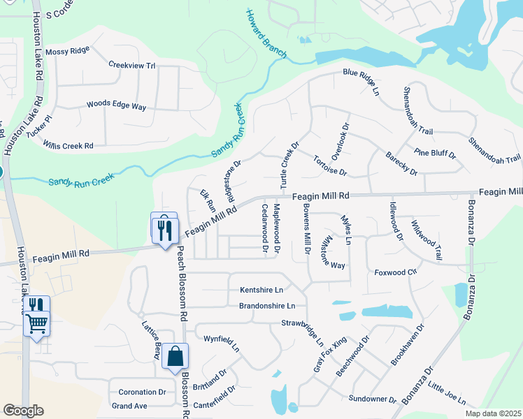 map of restaurants, bars, coffee shops, grocery stores, and more near 615 Cedarwood Drive in Bonaire