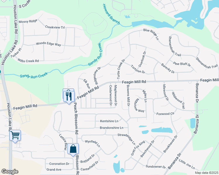 map of restaurants, bars, coffee shops, grocery stores, and more near 605 Cedarwood Drive in Bonaire