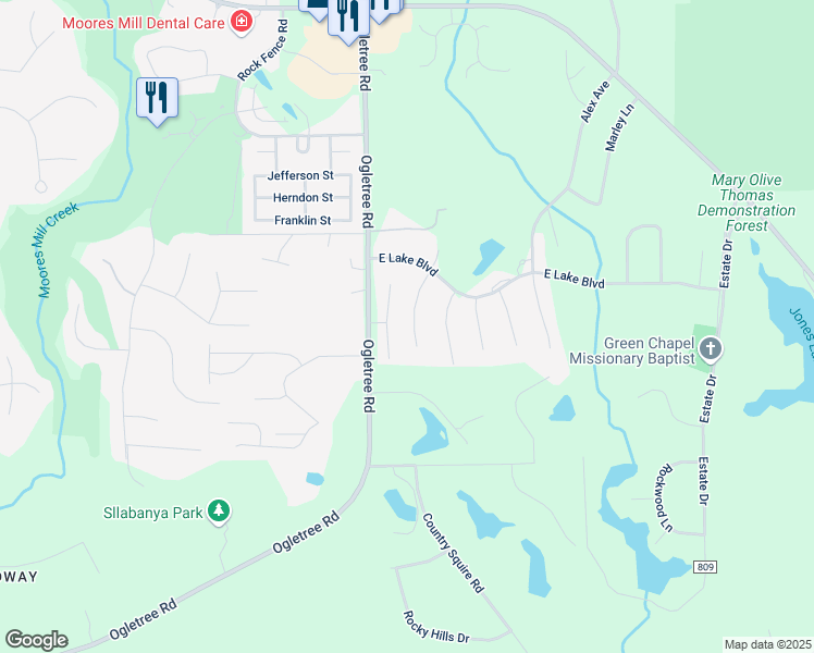 map of restaurants, bars, coffee shops, grocery stores, and more near 1710 Glendale Court in Auburn