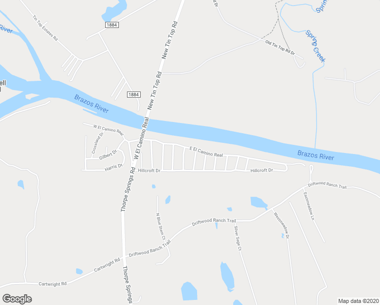 map of restaurants, bars, coffee shops, grocery stores, and more near 214 East El Camino Real in Weatherford