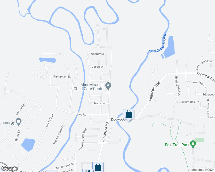 map of restaurants, bars, coffee shops, grocery stores, and more near 3117 Stockwell Road in Bossier City