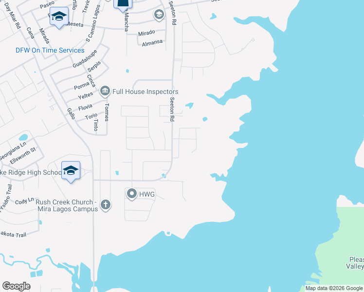 map of restaurants, bars, coffee shops, grocery stores, and more near 7528 Lynnwood Drive in Grand Prairie