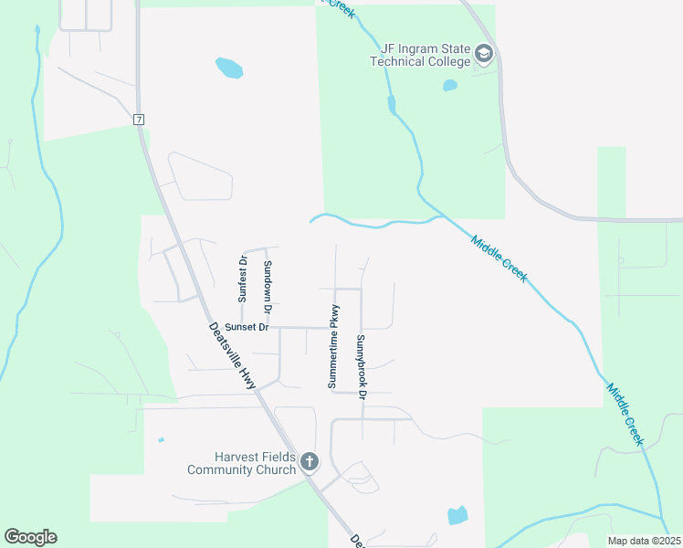 map of restaurants, bars, coffee shops, grocery stores, and more near 91 Summertime Parkway in Deatsville