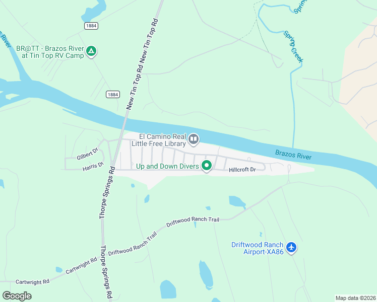 map of restaurants, bars, coffee shops, grocery stores, and more near 263 East El Camino Real in Weatherford