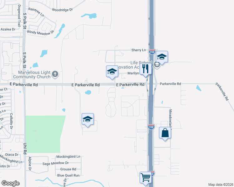 map of restaurants, bars, coffee shops, grocery stores, and more near 925 Cardinal Drive in DeSoto