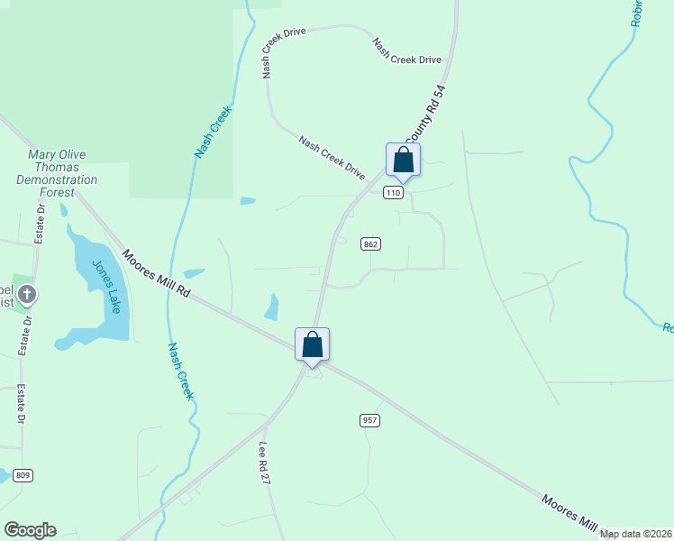 map of restaurants, bars, coffee shops, grocery stores, and more near 616 Lee Rd in Opelika