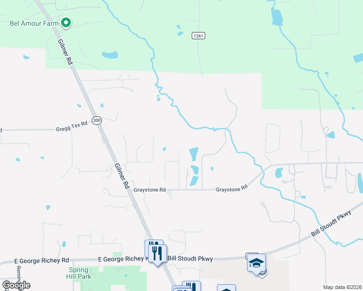 map of restaurants, bars, coffee shops, grocery stores, and more near 3903 Clarkway Place in Longview