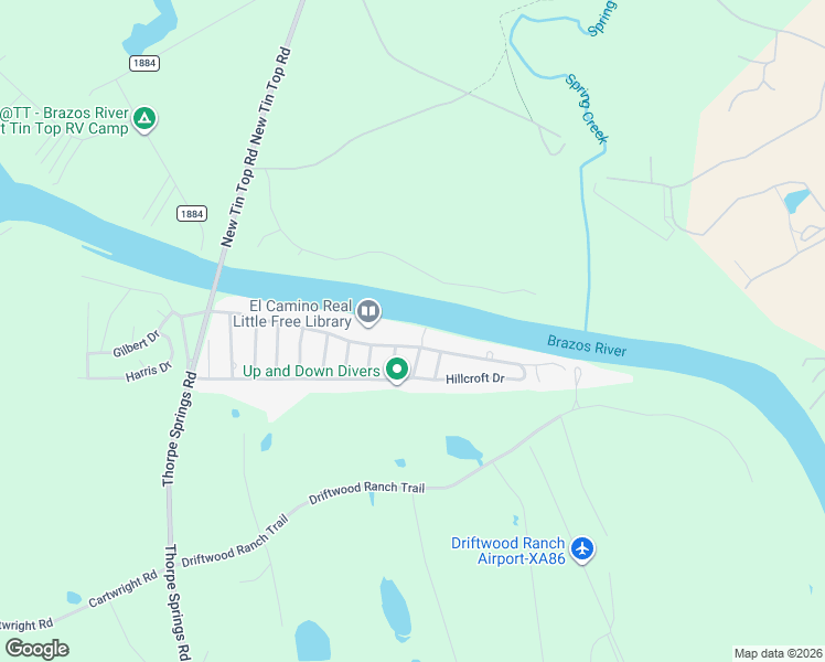 map of restaurants, bars, coffee shops, grocery stores, and more near 329 East El Camino Real in Weatherford