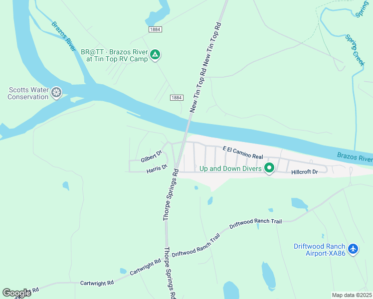 map of restaurants, bars, coffee shops, grocery stores, and more near 110 Songwood Drive in Weatherford