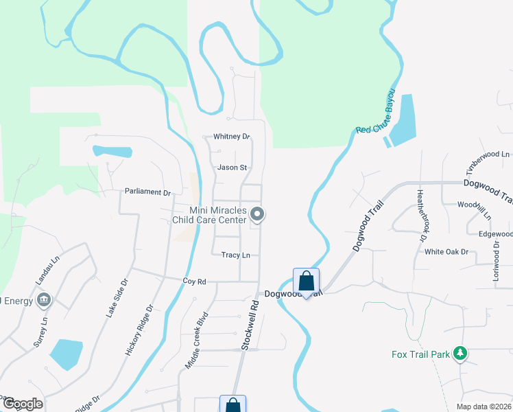 map of restaurants, bars, coffee shops, grocery stores, and more near 3117 Stockwell Road in Bossier City
