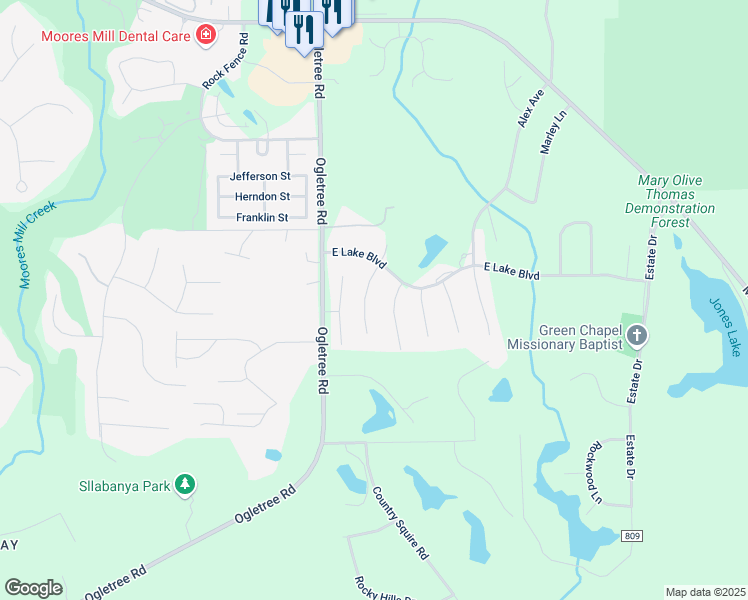 map of restaurants, bars, coffee shops, grocery stores, and more near 1710 Glendale Court in Auburn