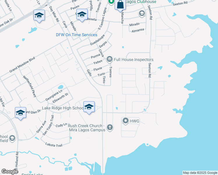 map of restaurants, bars, coffee shops, grocery stores, and more near 7487 Gallo in Grand Prairie