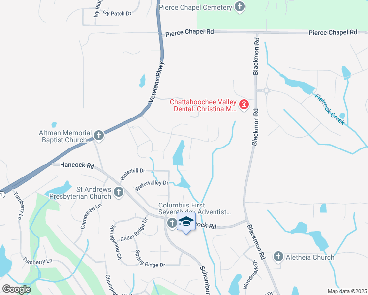 map of restaurants, bars, coffee shops, grocery stores, and more near 8800 Veterans Parkway in Columbus