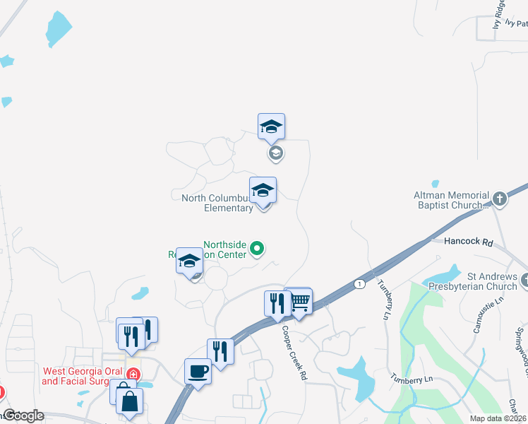 map of restaurants, bars, coffee shops, grocery stores, and more near 2006 Old Guard Rd in Columbus