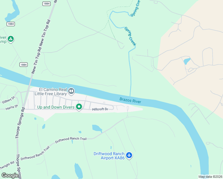 map of restaurants, bars, coffee shops, grocery stores, and more near 413 East El Camino Real in Weatherford