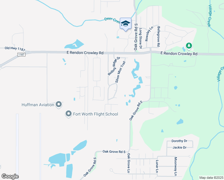 map of restaurants, bars, coffee shops, grocery stores, and more near 1300 Dawnridge Court in Burleson