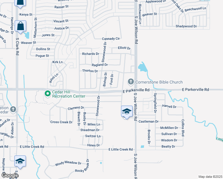 map of restaurants, bars, coffee shops, grocery stores, and more near 915 Sharp Drive in Cedar Hill