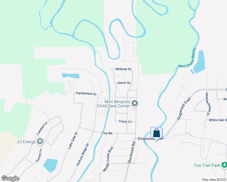 map of restaurants, bars, coffee shops, grocery stores, and more near 2441 Brookside Drive in Bossier City