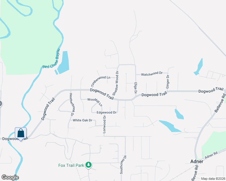 map of restaurants, bars, coffee shops, grocery stores, and more near 3310 Shadow Wood Drive in Haughton