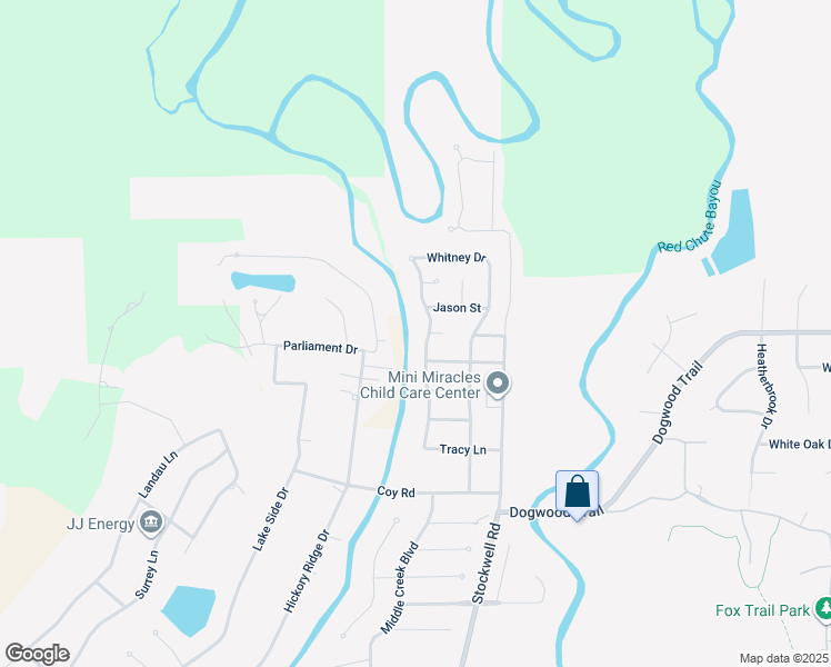 map of restaurants, bars, coffee shops, grocery stores, and more near 2441 Brookside Drive in Bossier City