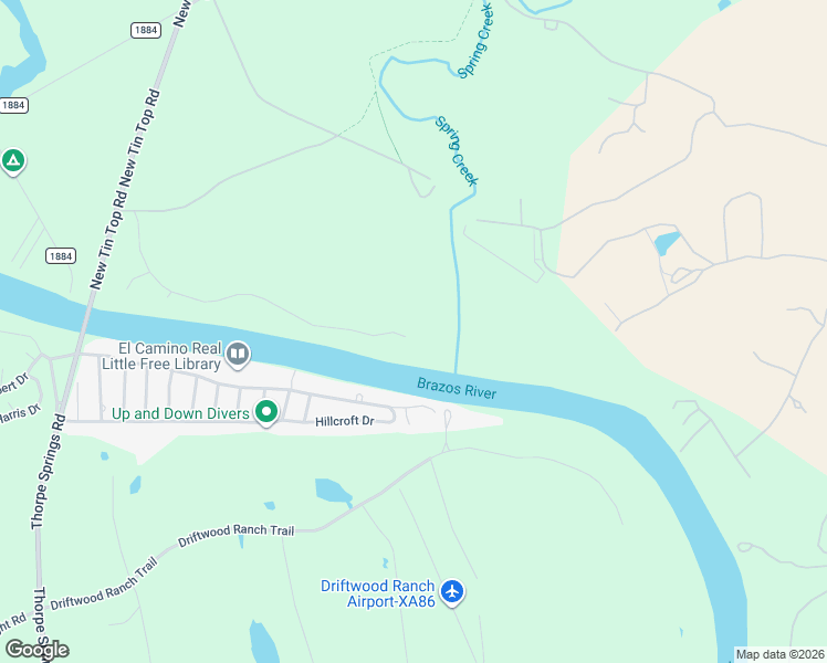 map of restaurants, bars, coffee shops, grocery stores, and more near 1085 River Ranch Ln in Weatherford