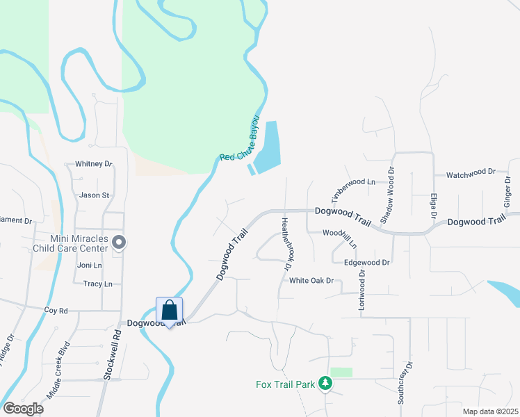 map of restaurants, bars, coffee shops, grocery stores, and more near 8113 Dogwood Trail in Haughton