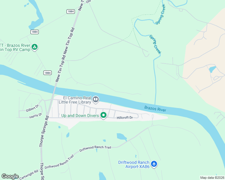 map of restaurants, bars, coffee shops, grocery stores, and more near 329 East El Camino Real in Weatherford