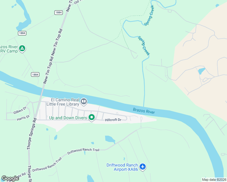 map of restaurants, bars, coffee shops, grocery stores, and more near 371 East El Camino Real in Weatherford