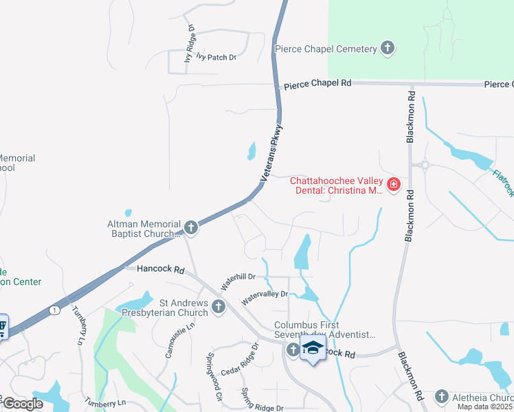 map of restaurants, bars, coffee shops, grocery stores, and more near Charleston Way in Columbus