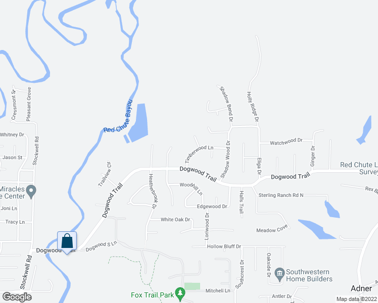 map of restaurants, bars, coffee shops, grocery stores, and more near 8509 Timberwood Lane in Haughton