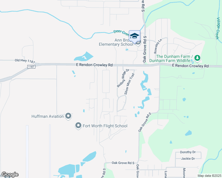 map of restaurants, bars, coffee shops, grocery stores, and more near 12325 Hunters Crossing Lane in Burleson