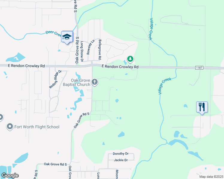 map of restaurants, bars, coffee shops, grocery stores, and more near 12309 Cedar Knoll Drive in Burleson