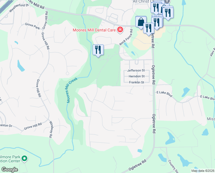 map of restaurants, bars, coffee shops, grocery stores, and more near 1634 Presley Court in Auburn