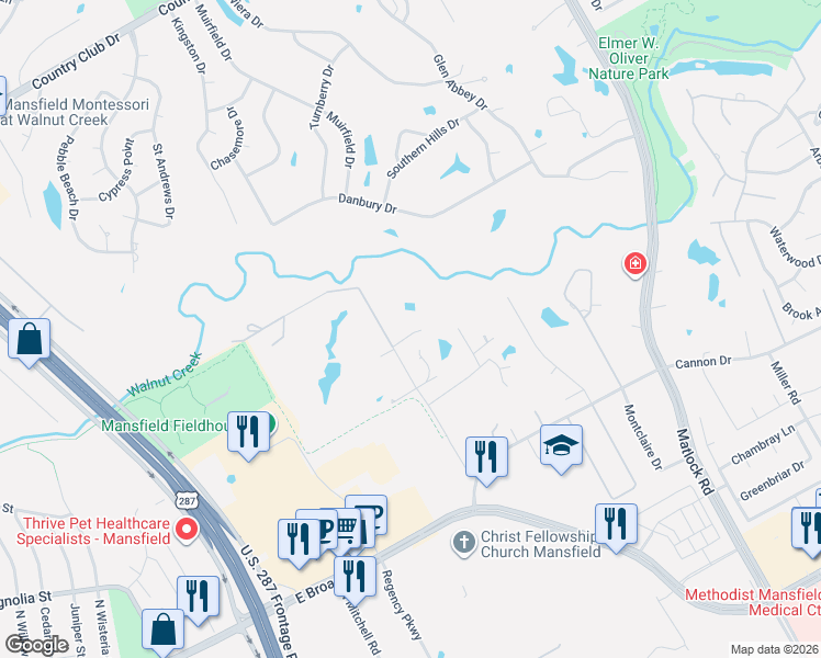 map of restaurants, bars, coffee shops, grocery stores, and more near 260 Carlin Road in Mansfield
