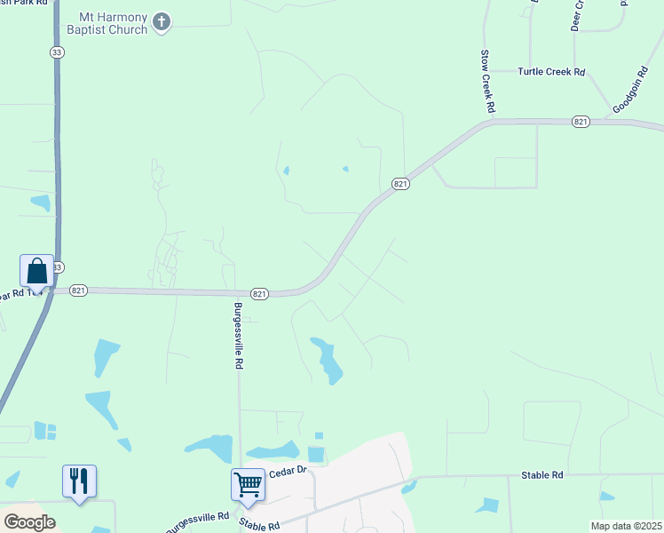 map of restaurants, bars, coffee shops, grocery stores, and more near 3049 Louisiana 821 in Ruston