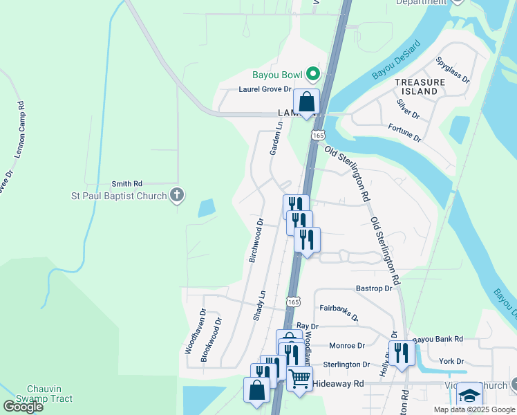 map of restaurants, bars, coffee shops, grocery stores, and more near 81 Peachtree Drive in Monroe