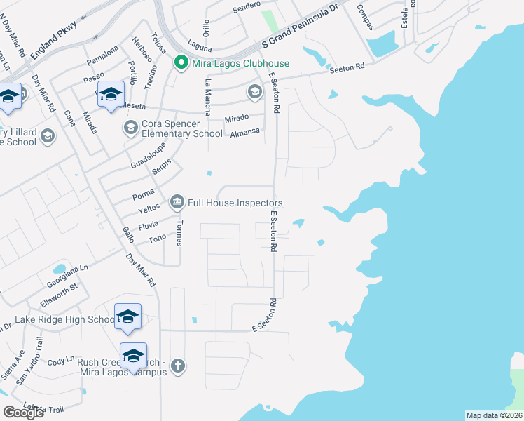 map of restaurants, bars, coffee shops, grocery stores, and more near 1210 Seeton Road in Grand Prairie