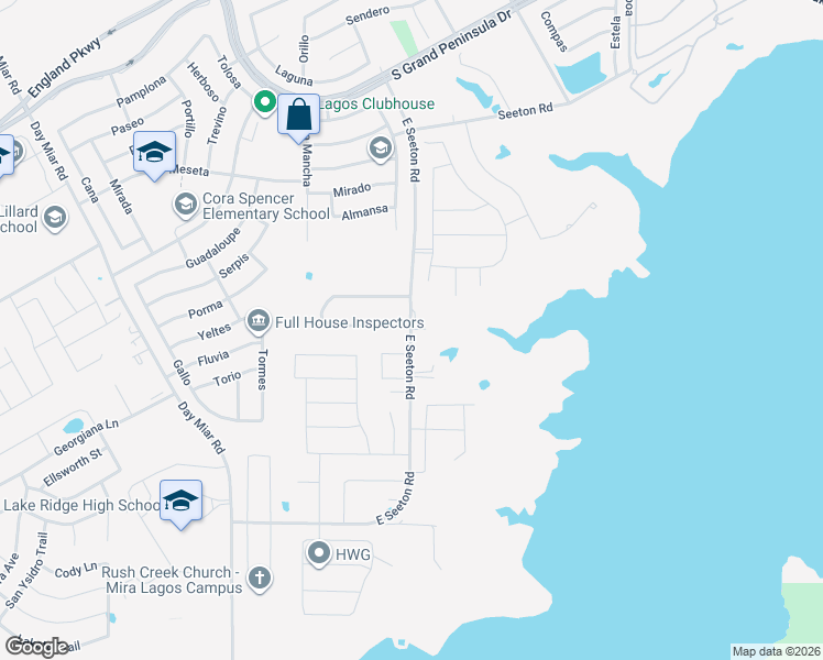 map of restaurants, bars, coffee shops, grocery stores, and more near 1200 Seeton Road in Grand Prairie
