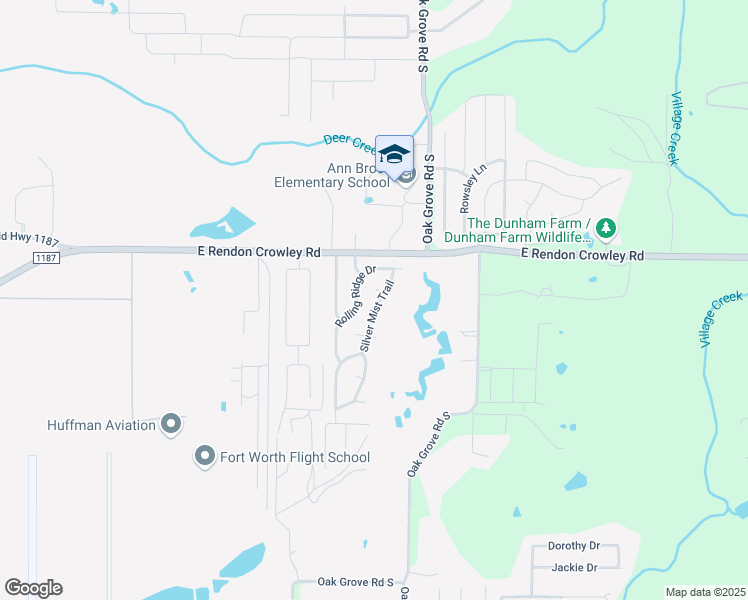 map of restaurants, bars, coffee shops, grocery stores, and more near 12236 Silver Mist Trail in Burleson