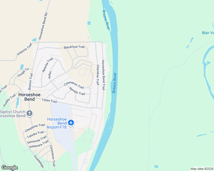 map of restaurants, bars, coffee shops, grocery stores, and more near 7065 Horseshoe Bend Trail in Weatherford