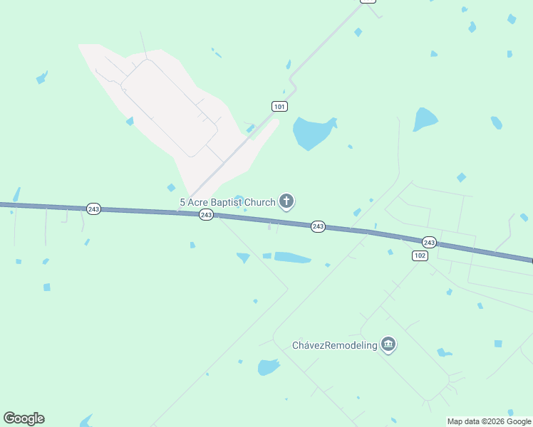 map of restaurants, bars, coffee shops, grocery stores, and more near 7045-7295 Texas 243 in Kaufman