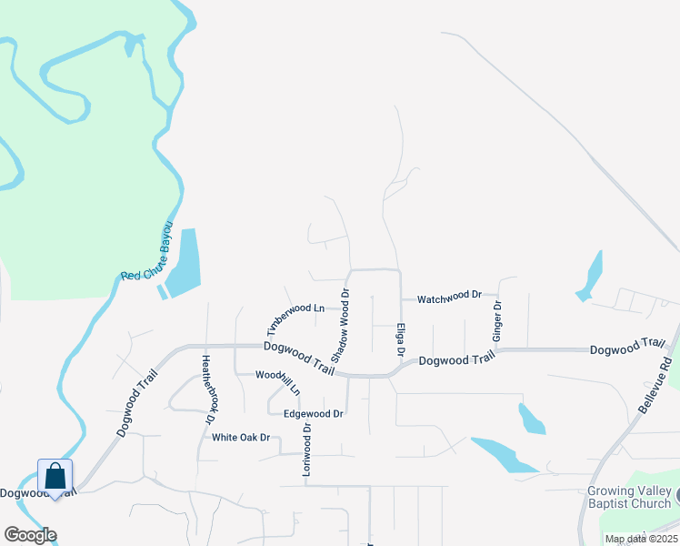 map of restaurants, bars, coffee shops, grocery stores, and more near 8621 Woodfox Circle in Haughton