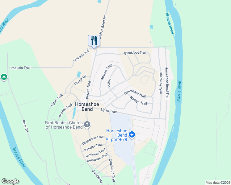 map of restaurants, bars, coffee shops, grocery stores, and more near 7061 Aztec in Weatherford