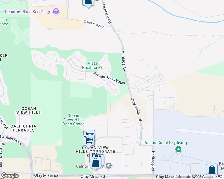 map of restaurants, bars, coffee shops, grocery stores, and more near 6273 Avenida De Las Vistas in San Diego