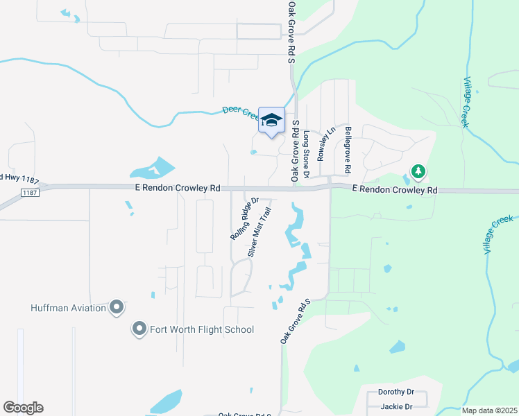 map of restaurants, bars, coffee shops, grocery stores, and more near 12221 Silver Mist Trail in Burleson
