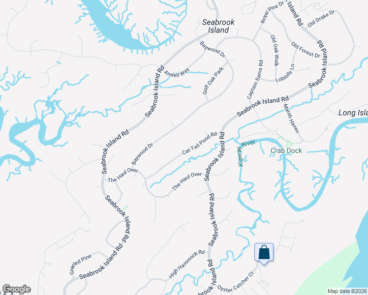 map of restaurants, bars, coffee shops, grocery stores, and more near 2390 Cat Tail Pond Road in Johns Island