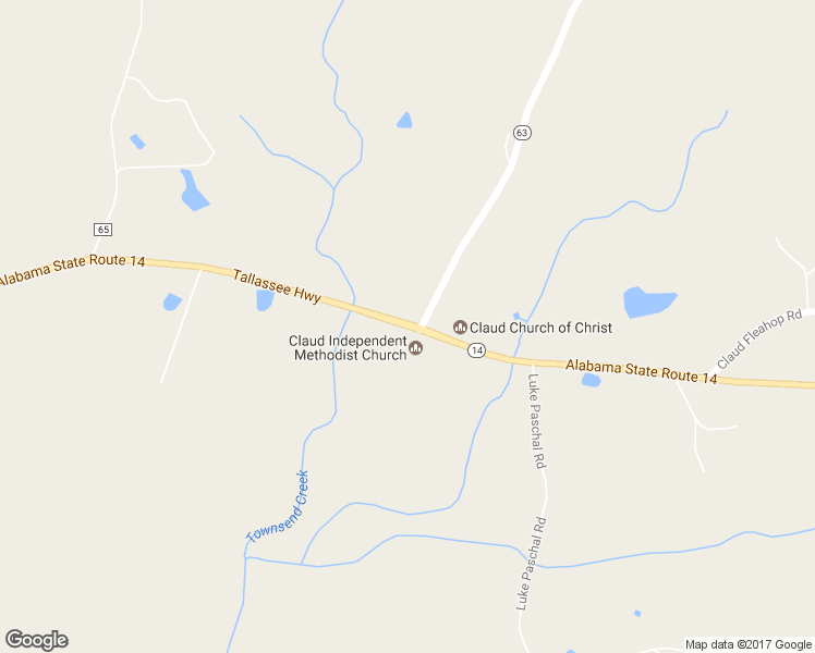 map of restaurants, bars, coffee shops, grocery stores, and more near 36024 Tallassee Highway in Eclectic